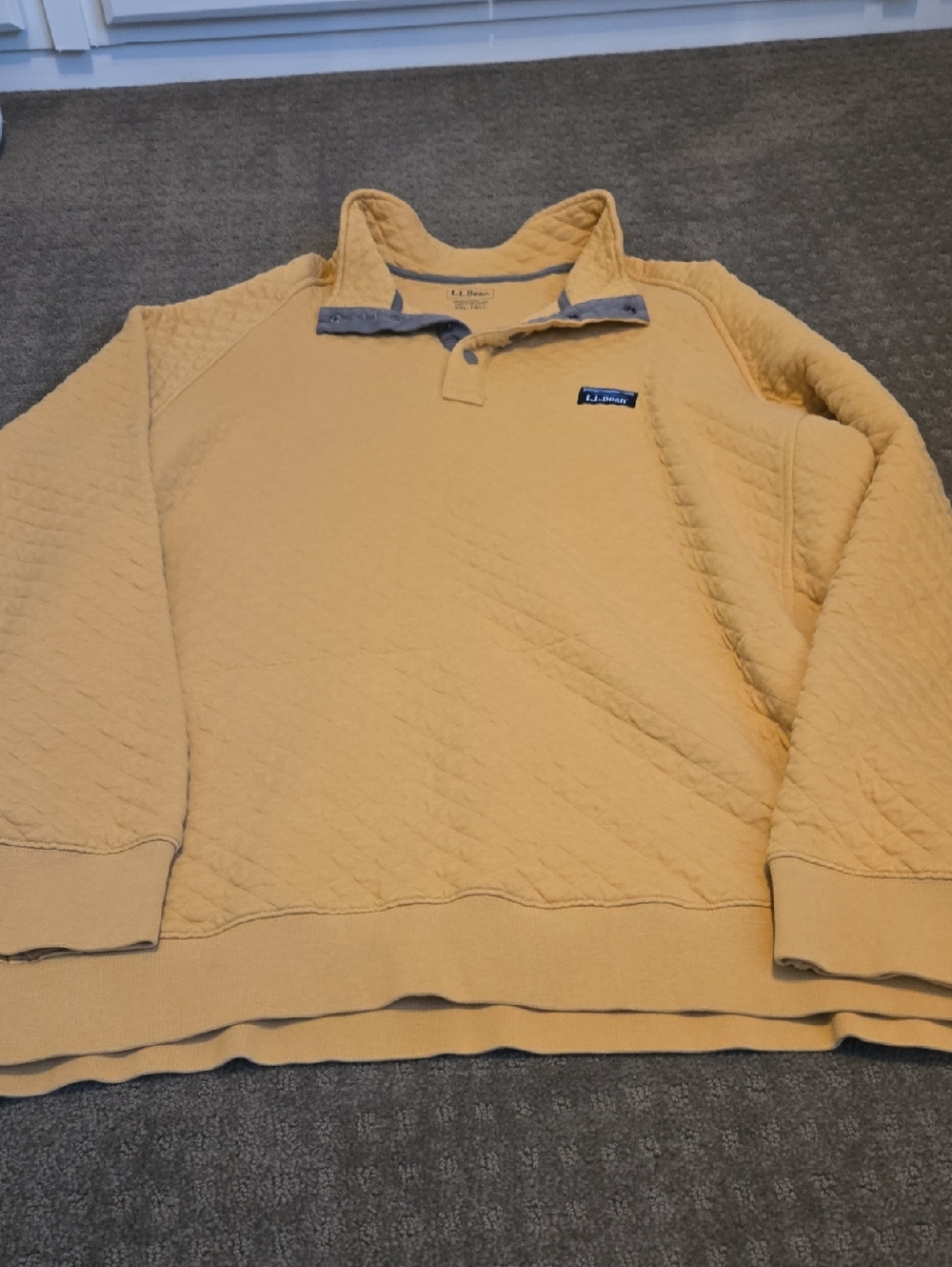 Men's L.L. Bean Quilted Pullover in Mustard XXL Tall